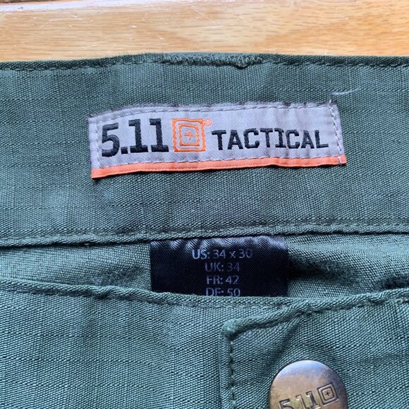 5.11 Tactical Men’s Cargo Pants 34x30 Ripstop Ranger Green – Reinforced Knees - Picture 6 of 11